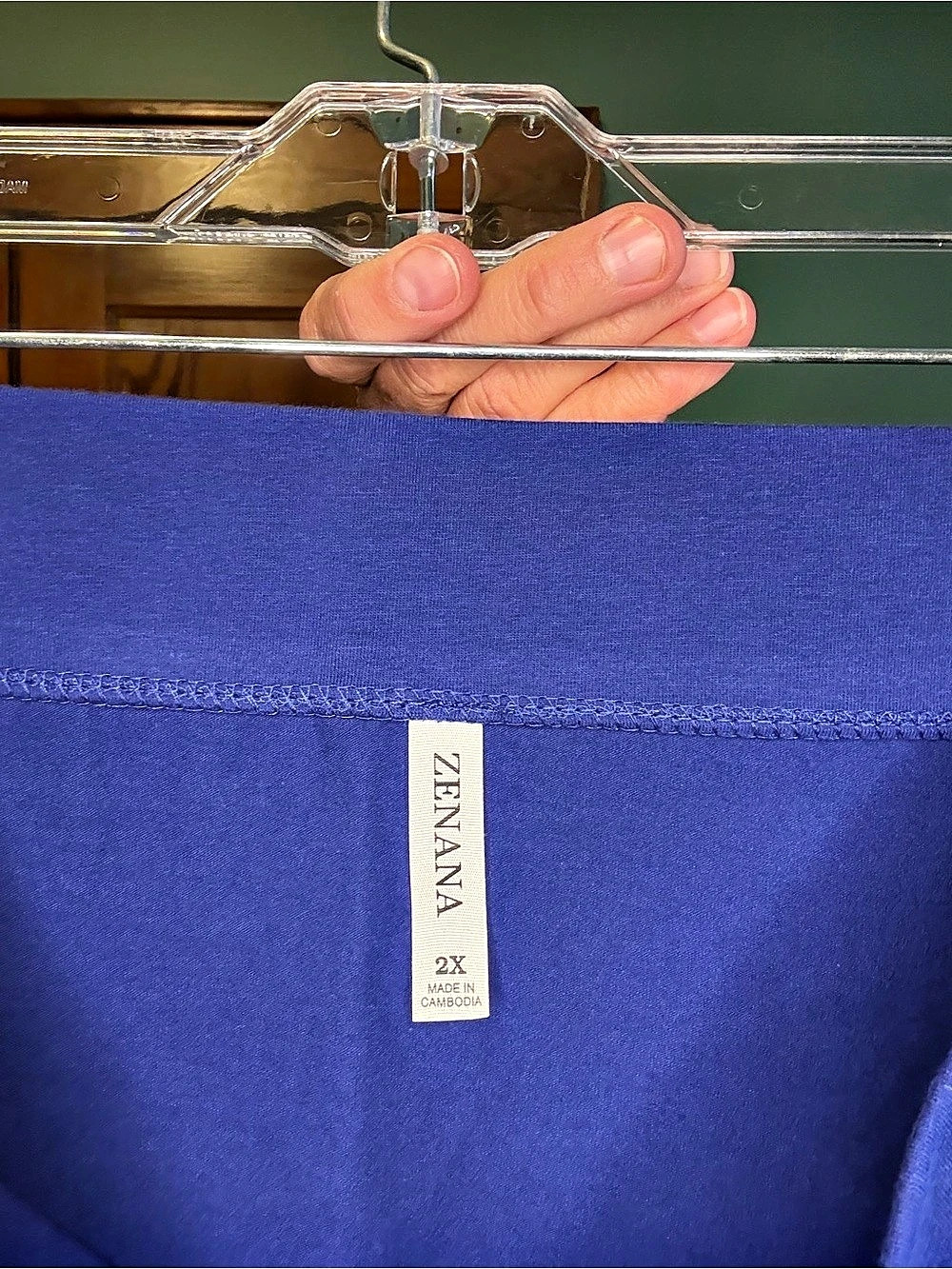 Zenana Blue Pencil Skirt Size 2X Like New - Picture 3 of 3